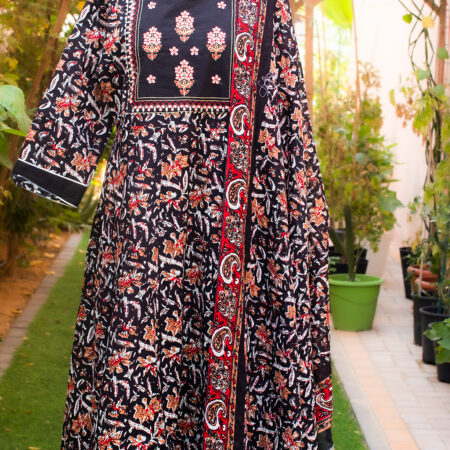 Black Kalamkari cotton Anarkali