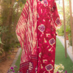 Deep pink Shibori suit