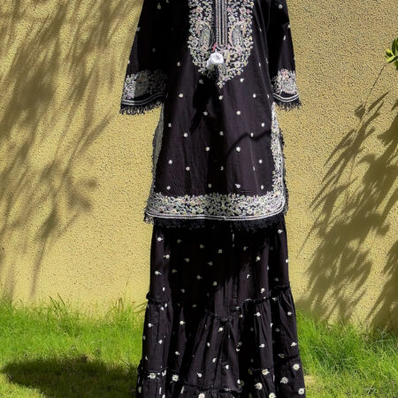 Black and White Cotton Sharara