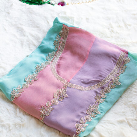 Embroidered Chinon salwar material