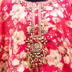 Kaftan Style Red Floral printed Cord set