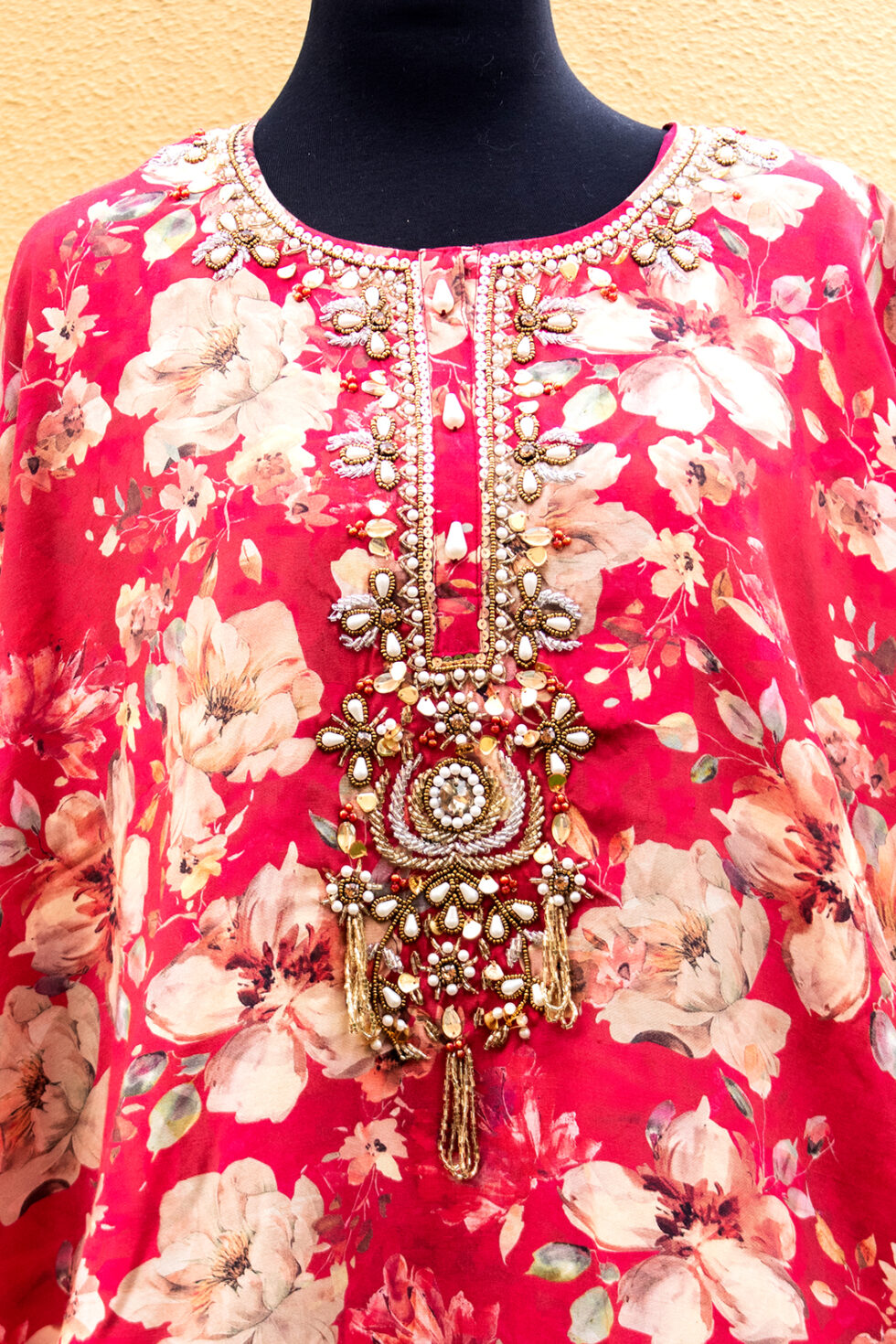 Kaftan Style Red Floral printed Cord set