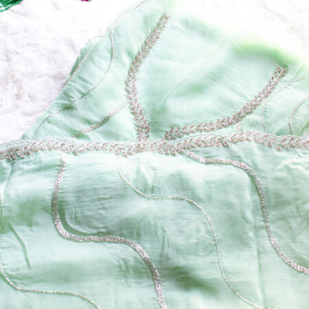 Soft green Crystal and Cutdana work Salwar material