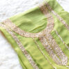 Mehndi green or Henna Georgette Material with heavy mirror work