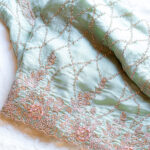 Green Organza Shimmer dress material