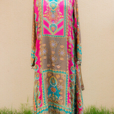 Mehndi Green and Pink Suit