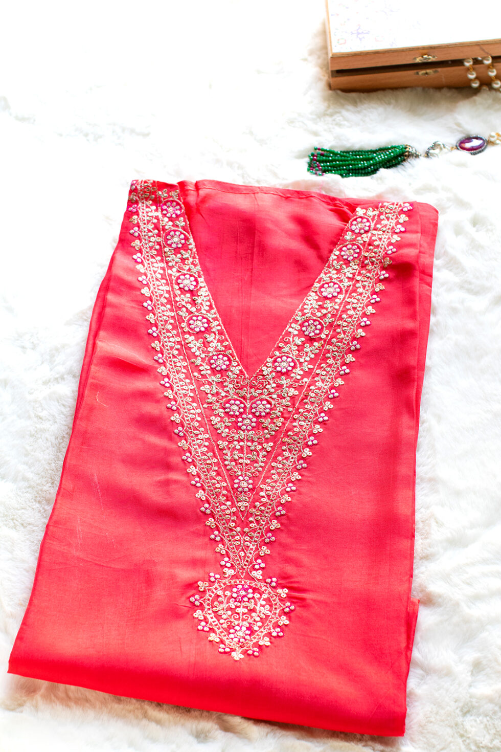 Muslin and ombre Banaras weave dupatta and dress material