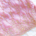 Pink Organza Shimmer dress material