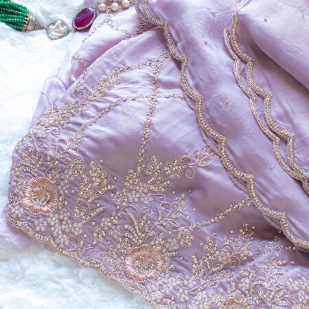 Purple Organza Shimmer dress material