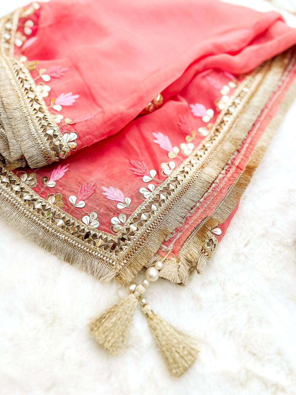 Tissue silk Anarkali with gotapatti work