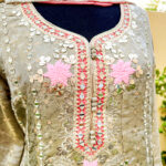 Tissue silk Anarkali with gotapatti work