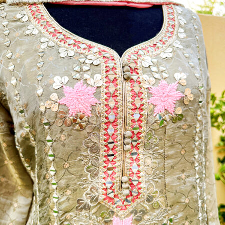 Tissue silk Anarkali with gotapatti work