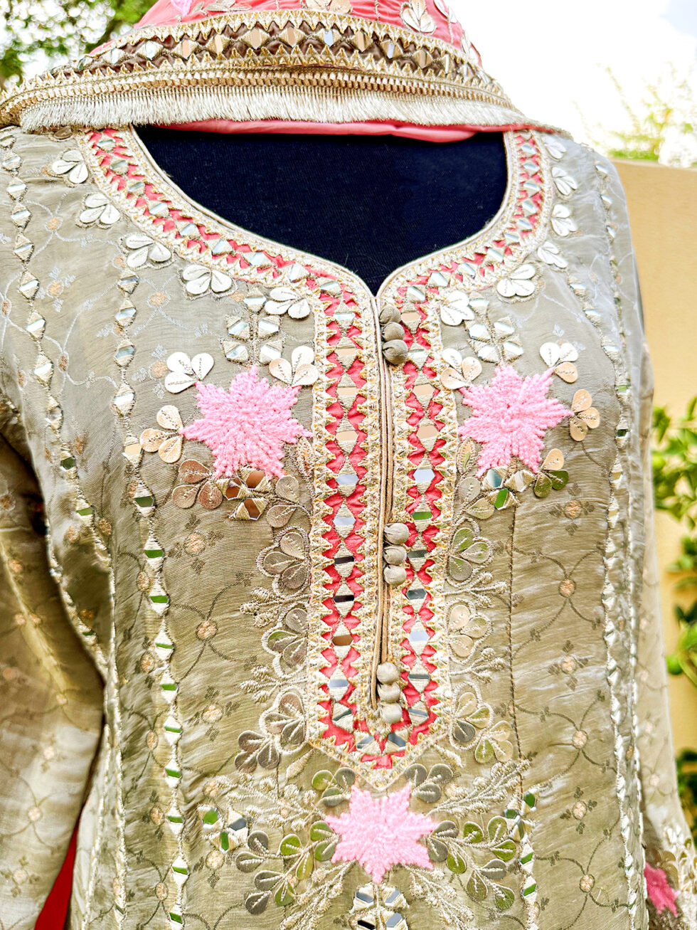 Tissue silk Anarkali with gotapatti work