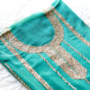 Turquoise Georgette Material with heavy mirror work